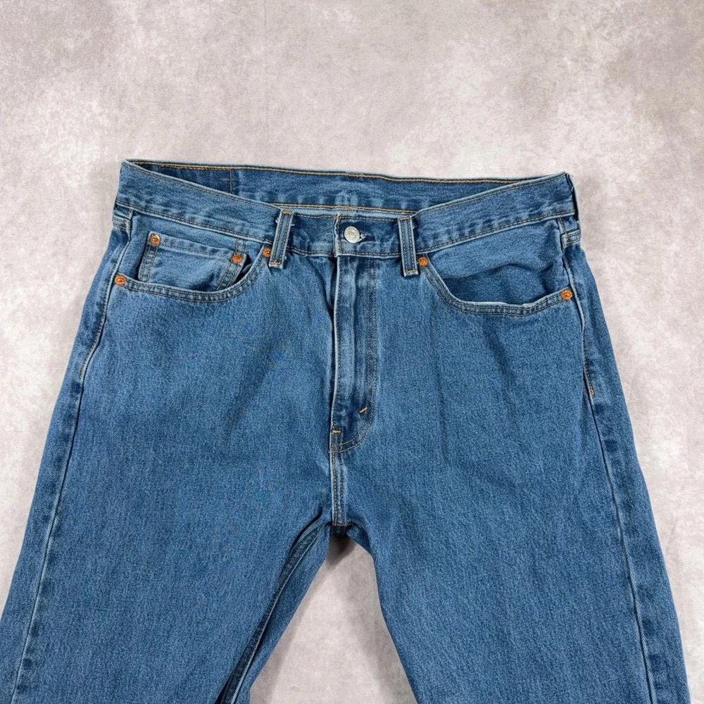 Levi's‎ 505 Regular Fit Straight Leg Denim Jeans W36 L32 Medium Wash Blue